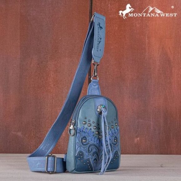 Montana West Embroidered Scroll Cut-out Collection Sling Bag - Picture 4 of 15